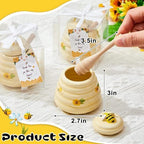 Yinder 18 Pcs Baby Shower Prize for Winners Honey Party Favors 3 oz Ceramic Honey Jars with Dippers Mini Bee Themed Pots with Goodie Boxes for Baby Shower Wedding Favors Bee Themed Party Gifts - Image 2