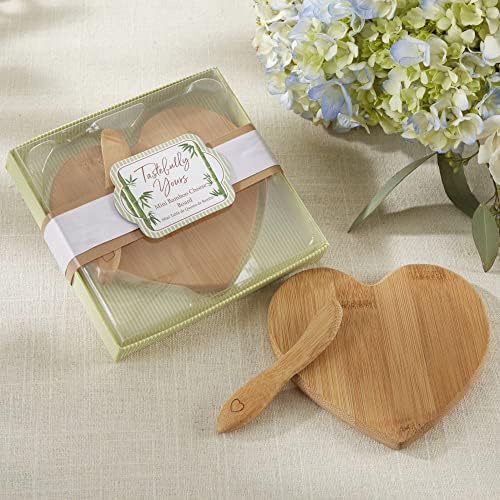 Kate Aspen 12PCS Tastefully Yours Heart Shaped Bamboo Cheese Board, Miniature Cutting Board, Favors Decorations Guest Gifts for Wedding, Bachelorette, Bridal Shower & More - Image 7