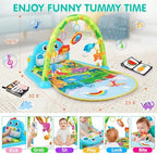 UMIKU Baby Play Mat Tummy Time Mat Boy High-Contrast Cloth, Green Dinosaur - Image 2