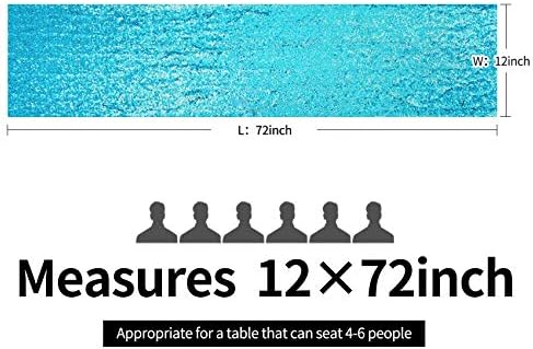 6PCS 12x72 Inch Sequin Table Runner Turquoise Glitter Table Runner for Party, Wedding, Bridal Baby Shower, Event Decorations（6PCS, 12x72 Inch, Turquoise） - Image 4