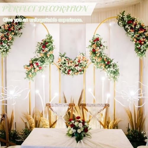 Metal Arch Stand and Cover Set,1 Sage Green Spandex Fitted Backdrop with 1 Gold Wedding Arched Stand Frame for Parties Birthday Baby Shower Bridal Banquet Decoration (7.2FT) - Image 7