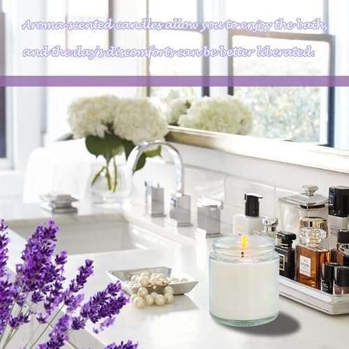 12 Pcs 4 Oz Mini White Soy Candles,Lavender Scented Candles Set,Bulk Aromatherapy Candle,Great Stress Relieving Scented Candle for Girls as a Gift for Birthdays, Weddings and More! - Image 4