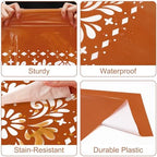 Cielito Lindo Mexican Tablecloth, 54×108 Inch, Terracotta, 8 Pcs - Image 4