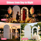 6FT Arch Backdrop with Stand, Lighted Set Wedding Birthday Party, White - Image 5