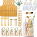 Baby Shower Prizes for Game Winners Bamboo Cheese Board Spoon Towel Thank You Card and Gift Bags for Baby Shower Wedding Bridal Shower Favors, 6 Sets by Unknown
