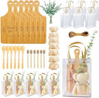 Baby Shower Prizes for Game Winners Bamboo Cheese Board Spoon Towel Thank You Card and Gift Bags for Baby Shower Wedding Bridal Shower Favors, 6 Sets by Unknown