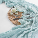 30 Pack Light Blue Cheesecloth Table Runner 9FT Rustic Sheer Table Runners 17x108 Inch Gauze Boho Runner for Wedding Bridal Baby Shower Birthday Party Table Decorations - Image 5