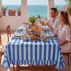 Tudomro Striped Tablecloth, Rectangle, Cobalt, Sky Blue, 60'' X 120'' - Image 5