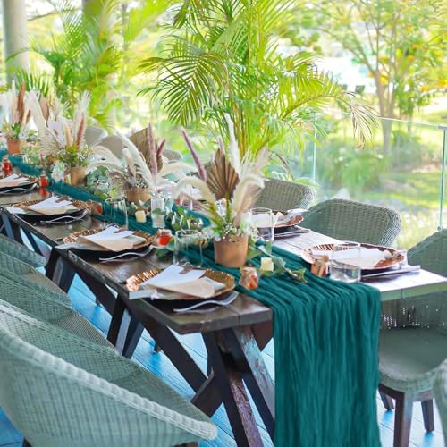 24 Pack Teal 10Ft Cheesecloth Table Runner - Image 6
