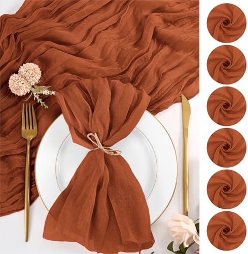 50 Pack Terracotta Fall Napkins 20x20Inch Cheesecloth Napkins by Lumaycens