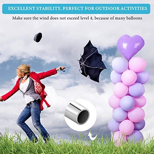 2 Set Balloon Column Stand Kit for Floor with Heavy Duty Base, VETOGETHER Adjustable 7 FT Balloon Tower Kit with Telescopic Design, Updated Balloon Pillar Kit with Metal Poles for Party Decoration - Image 4