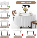 Fitable 6 Pack White Round Tablecloths 70 Inch for 36"-48" Tables - Image 4