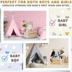 Wooden Baby Shower Crate Closet with Clothes Hangers & Dividers, Large Gift Basket for Boys & Girls, Wood Box Storage & Display with Handles & Ivy Garland, Welcome Gifts for New Parents. - Image 6