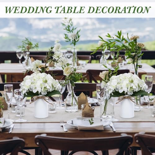 Zeyune White 12 Sets Flower Table Centerpieces, Artificial Hydrangeas - Image 4
