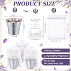 Treela 24 Sets Scented Candle Gift Mini 1.8 oz Lavender Soy Wax Iron Bucket Aromatherapy Candle with Dried Flower Thank You Card for Baby Shower Bridal Wedding Birthday Party Favor Guest - Image 2