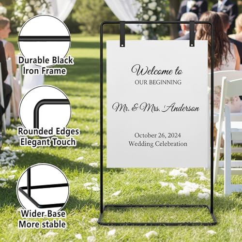 Wedding Welcome Sign Stand, Black Easel - Image 3