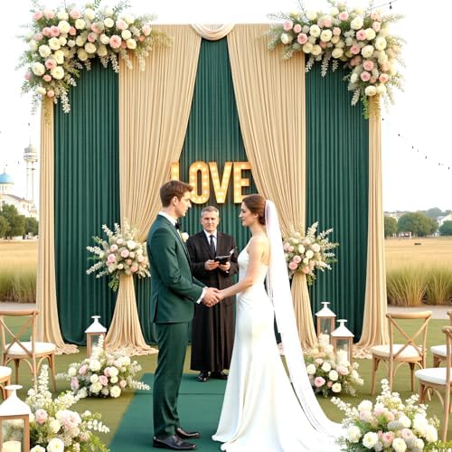 50ft×15ft Forest Green Backdrop Curtain for Wedding Parties - Image 3