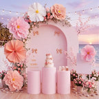 6 Pcs Pink Giant Paper Flower 28'' 24'' Large Tissue Paper Flower for Wall Pink Floral Decorations Large Hanging Tissue Pom Poms for Wall Wedding Bridal Baby Shower Tea Party Nursery - Image 2