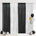 Eternal Beauty Black & Silver Sequin Backdrop Curtains, 4 Panels 2x8FT by EternalBeauty