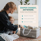Lily Miles Baby Diaper Caddy Organizer - Large Tote Bag for Newborn essentials Boy or Girl - Baby Shower Basket - Nursery Must Haves - Registry Favorites - Newborn Caddie Car Organizer (Pack of 2) - Image 2