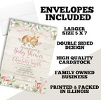 Amanda Creation Baby Shower Invites for Girl, 30 Pack 5x7 Personalized Baby Shower Invitations, Little Deer Woodland Design with 30 White Envelopes - Image 6