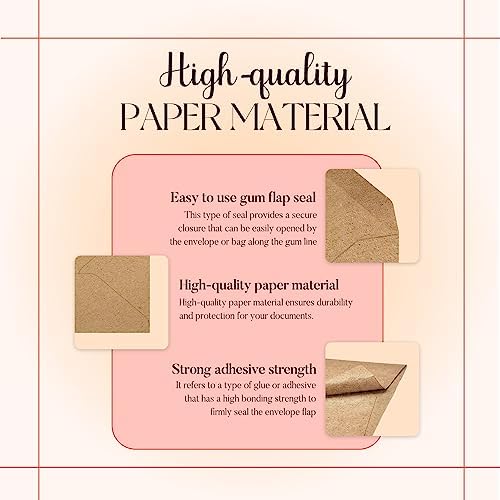 ACSTEP 2400PACK Kraft 5X7 Envelopes,Brown A7 Envelopes Self Seal for Weddings, Invitations, Photos, Postcards, Greeting Cards Mailing,Baby Shower, Graduation With Thank You Stickers - Image 6