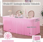 Spandex Tablecloth 6FT Rectangle Table Cover 6 Pack Pink Wrinkle-Free - Image 3