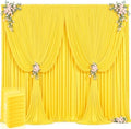 40ft x 12ft Yellow Backdrop Curtains Wrinkle Free Backdrop Curtain for Wedding Parties Yellow Fabric Backdrops Drapes Back Drop Cloth Bridal Shower Stage Curtains Wedding Decorations for Reception by Tao-GePartyDecorations