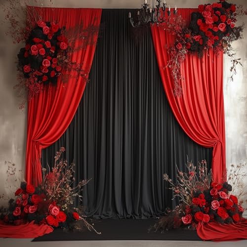 50ftx14FT Wrinkle Free Black Backdrop Curtain for Wedding Parties - Image 3