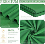 Showgeous 90 Inch Green Round Tablecloths, Polyester Table Covers - Image 4