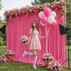 20x10ft Hot Pink Backdrop Curtain Panels for Parties - Wrinkle Free Polyester Photo Curtain Backdrop Wedding Back Drop Fabric Drapes for Party Decorations Background for Photography - Image 7