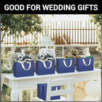 EUSOAR Royal Blue Gift Bags, 50 Pack 8.6x3.9x7 inches Small Kraft Paper Bags with Handles, Heavy Duty Bags for Wedding, Grocery, Boutique, Retail, Business, Party Favors, Baby Showers, Birthdays - Image 5