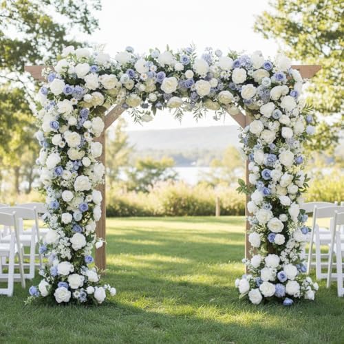 Bundles Artificial Peonies, 24 Bundles - Dusty Blue & White - Image 5