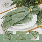 50 Pack Cheesecloth Napkins 20"x20" Sage Green Gauze Boho Napkins - Image 4