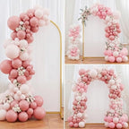 Metal Arch Stand and Cover Set,1 White Spandex Fitted Backdrop with 1 Gold Wedding Arched Stand Frame for Parties Birthday Baby Shower Bridal Banquet Decoration (7.2FT) - Image 3