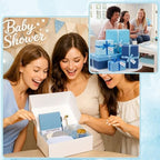 Ctosree 6 Set/48 Pcs Blue Baby Shower Game Prizes for Winners Gift Set Include Notebook Pen Ceramic Mug Spoon Coaster Scented Candle Eye Mask Gift Box for Wedding Bridal Baby Shower Favor for Guest - Image 6