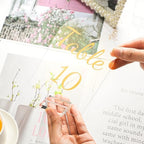 Qunclay 40 Pack 5 x 7 Inch Gold Acrylic Wedding Table Number 1-40 Clear Table Stand with Numbers Calligraphy Number Holders Signs for Wedding Reception Birthday Party Decorations - Image 4