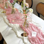 16 Pack Pink Valentine's Day Cheesecloth Table Runner 21x120 Inch Gauze Table Runners Reusable Polyester 10ft Boho Rustic Cheese Cloth Table Runner for Wedding Party Baby Shower Birthday - Image 3