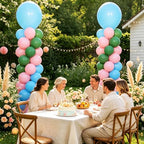 2‑Set Light Blue Sage Green Macaron Pink Balloon Column Kit for Baby Shower - Image 4