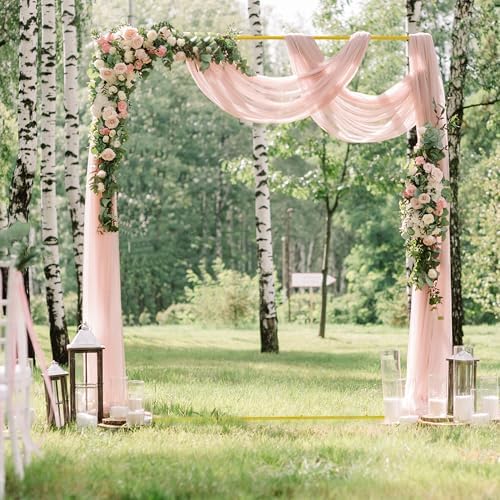 Wokceer Square Wedding Arch Backdrop Stand Gold Metal Arch 7.2FT x 6FT - Image 3