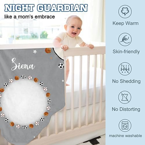 Personalized Baby Milestone Blanket for Boys Girls Baby Month Blanket- First Year Calendar Monthly Growth Chart -Football Print Halloween Birthday Gifts for Infant Todder(FixedSize) - Image 6