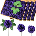 100 Pcs Artificial Rose Flowers, Purple by Luinabio