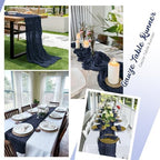 16 Pack Navy Blue Cheesecloth Table Runners 20x120 Inch Gauze Table Runner Cheese Cloth 10FT Blue Table Runner Rustic Sheer Runner for Wedding Baby Shower Birthday Party Table Decor - Image 5