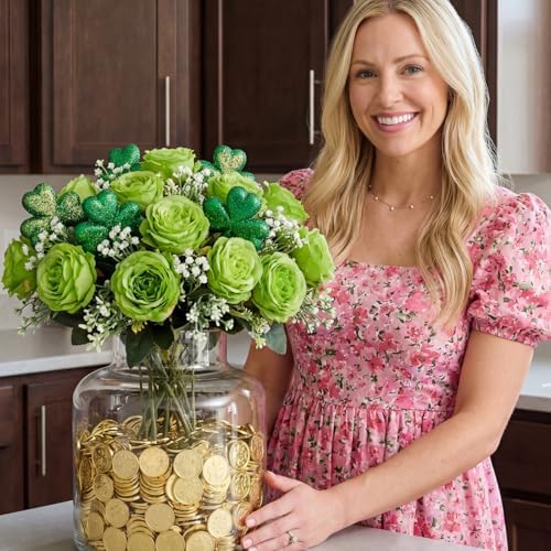 Geosar 8 Bundles Artificial Peonies Flowers,Olive Green - Image 6