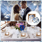 Teenyyou 30 Pack Wedding Favors Small Ceramic Bowls Blue Floral - Image 6