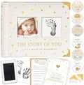 Book Keepsake, Baby Memory Book From Pre-Birth to 5th Year, with 2 Photo Pockets, Milestone Stickers, Hand/Footprint Inkpad, Information Card, Baby Album and Memory Book for Girls or Boys by BLUSHYBABY