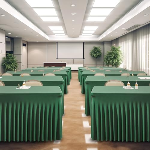 Shillance 6 Packs Green Spandex Table Clothes for 6 Foot Rectangle Table, Spandex Table Covers 6FT Stretch Table Skirts Wrinkle Free Fitted Table Cloth for Easter, Wedding, Banquet & Parties - Image 7