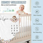 Personalized Baby Milestone Blanket for Boys Girls Baby Month Blanket- First Year Calendar Monthly Growth Chart - Animal Print Halloween Birthday Gifts for Infant Todder - Image 6