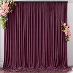 10 ft x 10 ft Wrinkle Free Maroon Backdrop Curtain for Parties, Polyester Burgundy Photo Backdrop Drapes 2 Panels 5x10ft for Baby Shower Wedding Birthday Party Engagement Ceremony Decoration by Outpain