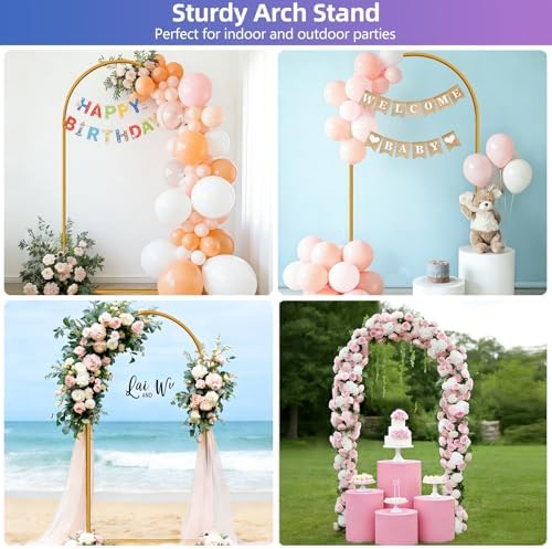 Hemmotop 6FT Arch Backdrop Stand Gold - Image 3